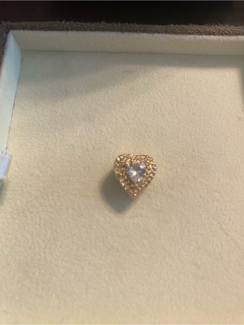 Linx crystal heart ❤️ charm gold over Sterling